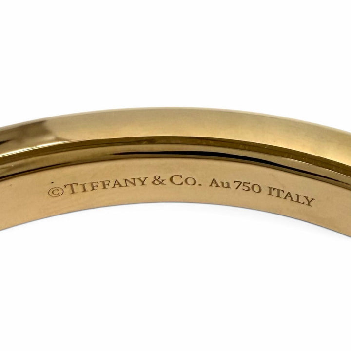 極美品★TIFFANY&amp;Co. ティファニー ティファニーロック バングル ラージ AU750(RG) ローズゴールド 伊製 重量28.9g 定価1309000円 箱付き