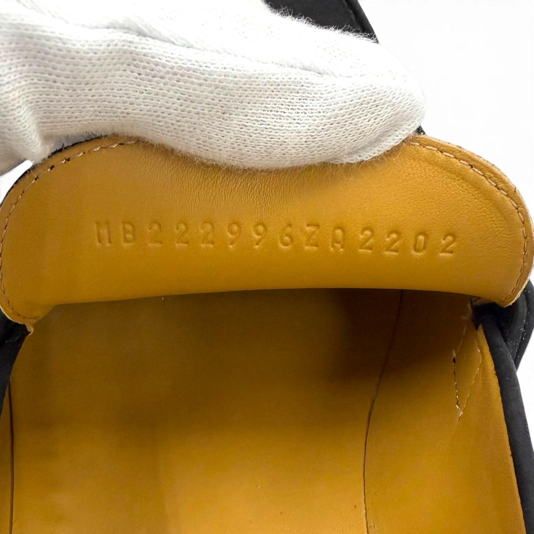 美品▼HERMES エルメス スウェードレザー ケリーバックル Uチップ レザーシューズ ローファー ブラック 42.5 イタリア製 メンズ ビジネス