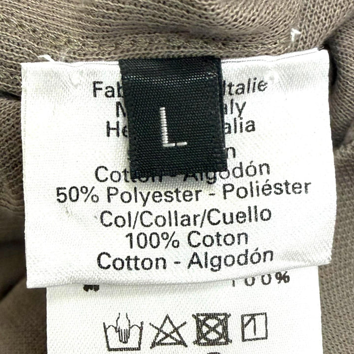 未使用品□HERMES エルメス コットン50％ セリエボタン ショートスリーブ 半袖ポロシャツ グレージュ L イタリア製 正規品 メンズ