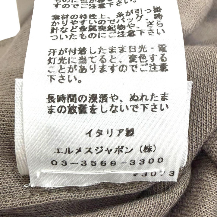 未使用品□HERMES エルメス コットン50％ セリエボタン ショートスリーブ 半袖ポロシャツ グレージュ L イタリア製 正規品 メンズ