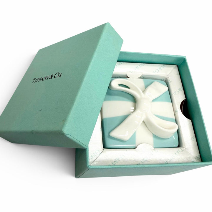 極美品□TIFFANY&amp;Co. ティファニー 陶器 ブルーボックス ジュエリーケース アクセサリーケース 小物入 ライトブルー ホワイト レディース