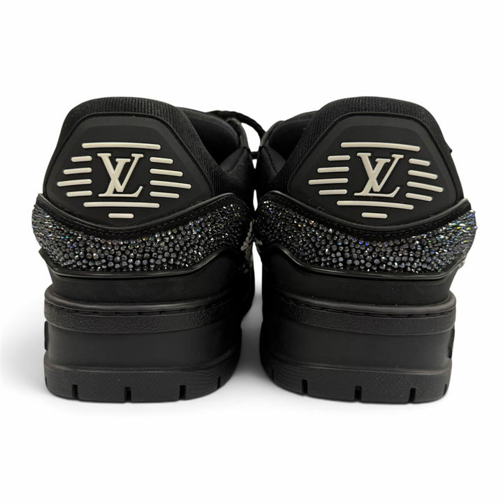 極美品▼LOUIS VUITTON ルイヴィトン LVトレイナーマキシライン スワロフスキー ラインストーン レースアップ スニーカー 8 定価935000円