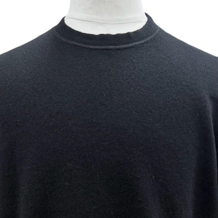 極美品▼BOTTEGAVENETA ボッテガヴェネタ 720364 カシミヤ97% プレーン 三角ステッチ Tシャツ 半袖ニット ブラック XS 正規品 メンズ