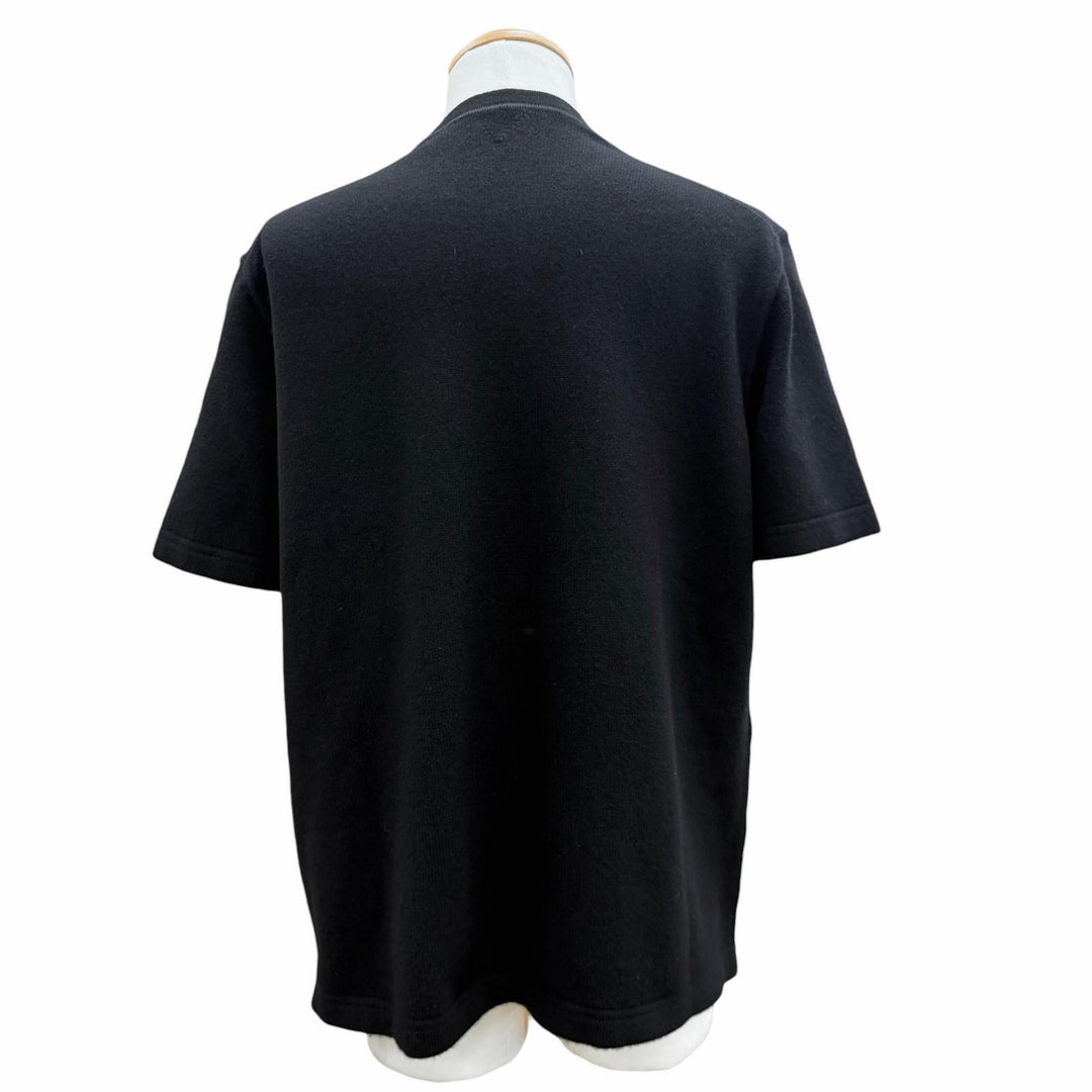 極美品▼BOTTEGAVENETA ボッテガヴェネタ 720364 カシミヤ97% プレーン 三角ステッチ Tシャツ 半袖ニット ブラック XS 正規品 メンズ