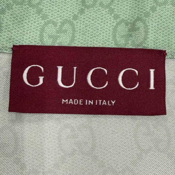 未使用品▼GUCCI YUKO HIGUCHI グッチ ヒグチユウコ 2026年製 864048 シルク100% GG柄 バックプリント 半袖シャツ グリーン 48 正規品