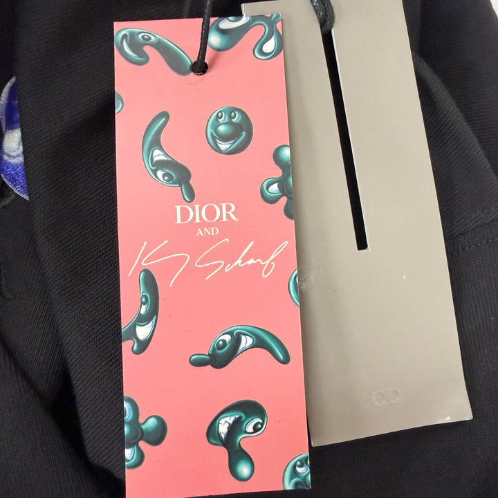 未使用品□DIOR KENNY SCHARF ディオール オム ケニーシャーフ 193J685D0554 ロゴ刺繍 半袖Ｔシャツ ブラック XXS イタリア製 正規品