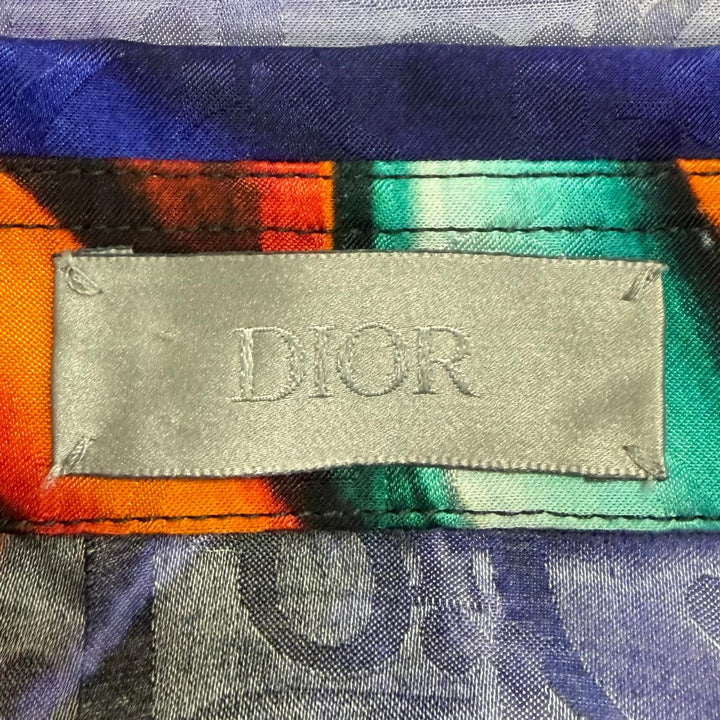 未使用品□DIOR KENNY SCHARF ディオール オム ケニーシャーフ 193C545A5193 シルク52% 総柄 半袖シャツ マルチカラー 38 伊製 正規品