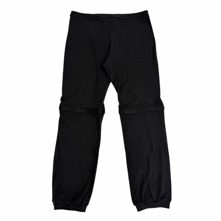 美品☆CHANEL シャネル 02A P19778 コットン カシミヤ混 2WAY ココマーク スウェットパンツ ハーフパンツ グレー 42 フランス製 正規品
