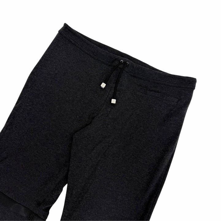 美品☆CHANEL シャネル 02A P19778 コットン カシミヤ混 2WAY ココマーク スウェットパンツ ハーフパンツ グレー 42 フランス製 正規品