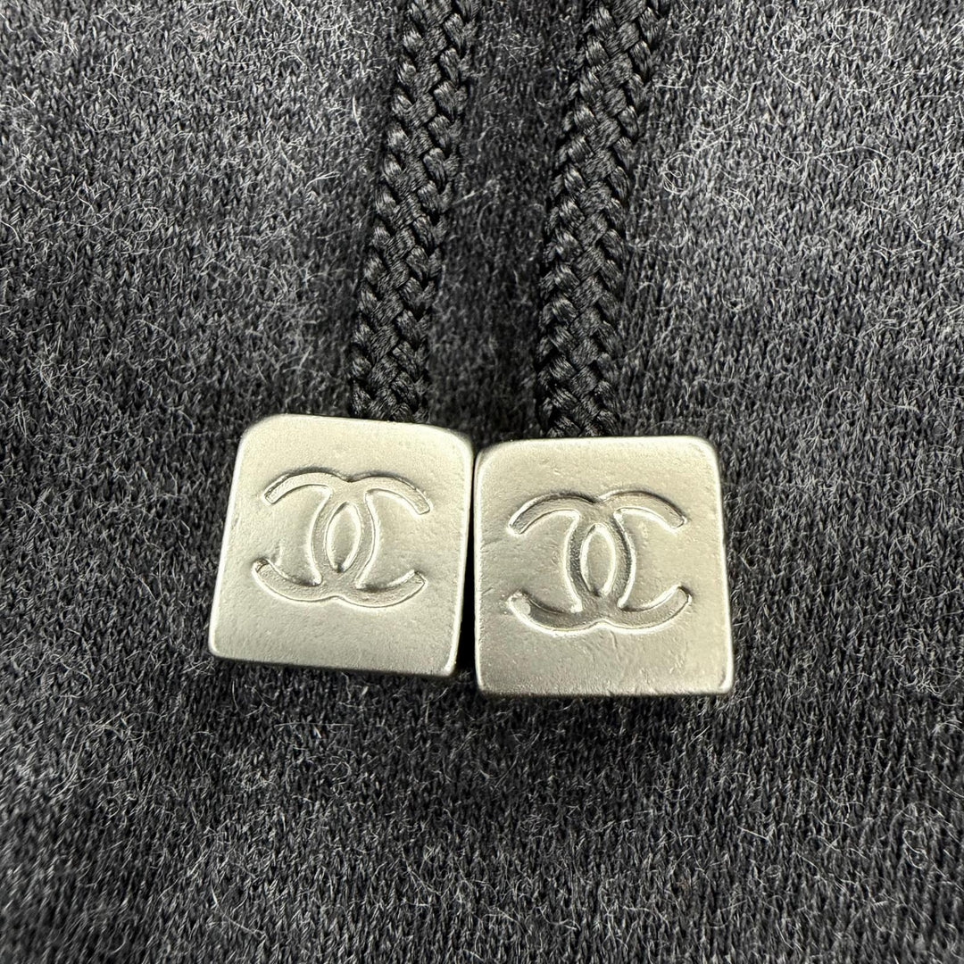 美品☆CHANEL シャネル 02A P19778 コットン カシミヤ混 2WAY ココマーク スウェットパンツ ハーフパンツ グレー 42 フランス製 正規品