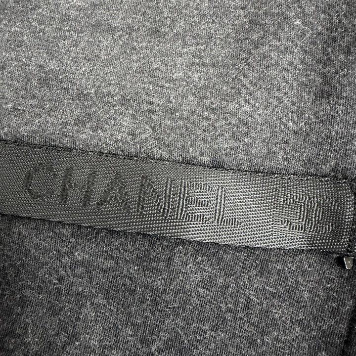 美品☆CHANEL シャネル 02A P19778 コットン カシミヤ混 2WAY ココマーク スウェットパンツ ハーフパンツ グレー 42 フランス製 正規品