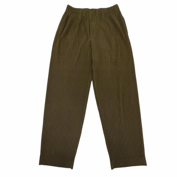 極美品▼HOMME PLISSE ISSEY MIYAKE オム プリッセ イッセイミヤケ 26SS HP61JF163 TAILORED PLEATS プリーツパンツ カーキ 2 正規品