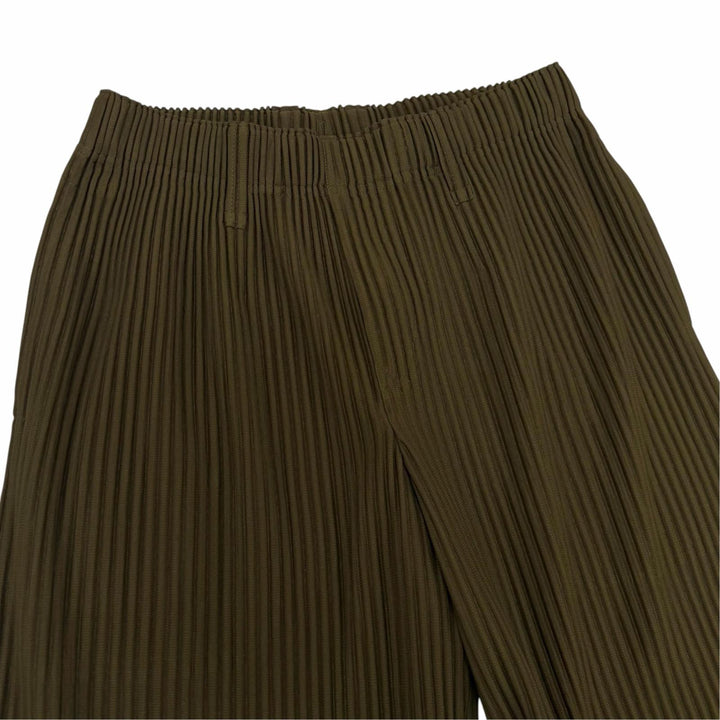 極美品▼HOMME PLISSE ISSEY MIYAKE オム プリッセ イッセイミヤケ 26SS HP61JF163 TAILORED PLEATS プリーツパンツ カーキ 2 正規品