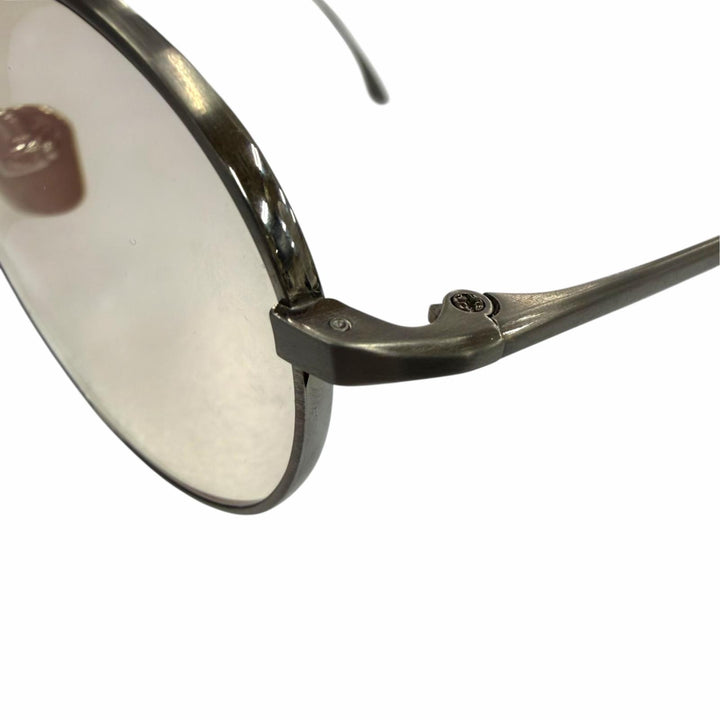 美品▼MASUNAGA by Kenzo Takada マスナガ WRIGHT 12 チタニウム ラウンド アイウェア サングラス ガンメタリック 49□22-145 度入り