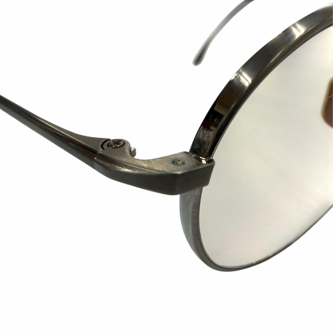 美品▼MASUNAGA by Kenzo Takada マスナガ WRIGHT 12 チタニウム ラウンド アイウェア サングラス ガンメタリック 49□22-145 度入り