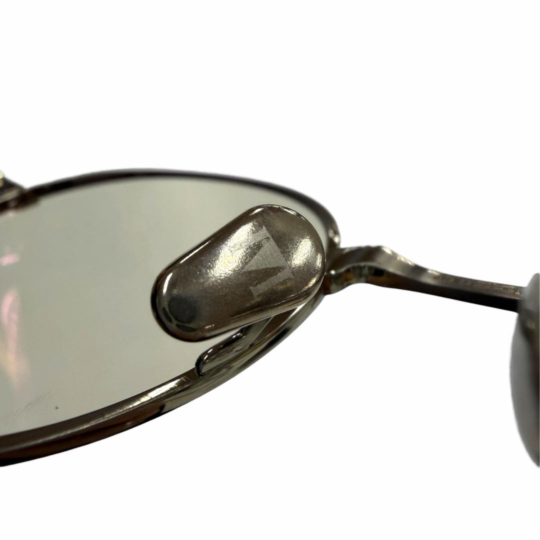 美品▼MASUNAGA by Kenzo Takada マスナガ WRIGHT 12 チタニウム ラウンド アイウェア サングラス ガンメタリック 49□22-145 度入り