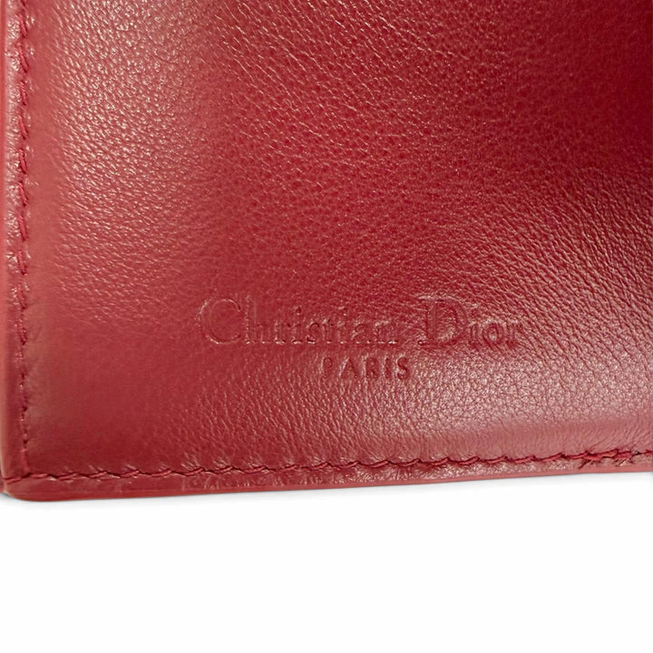 未使用品△Christian Dior クリスチャンディオール S0181OVRB レディディオール ロータスウォレット パテントレザー カナージュ 現行品