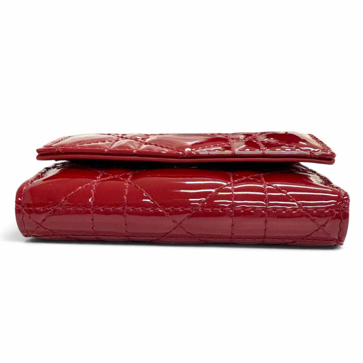 未使用品△Christian Dior クリスチャンディオール S0181OVRB レディディオール ロータスウォレット パテントレザー カナージュ 現行品