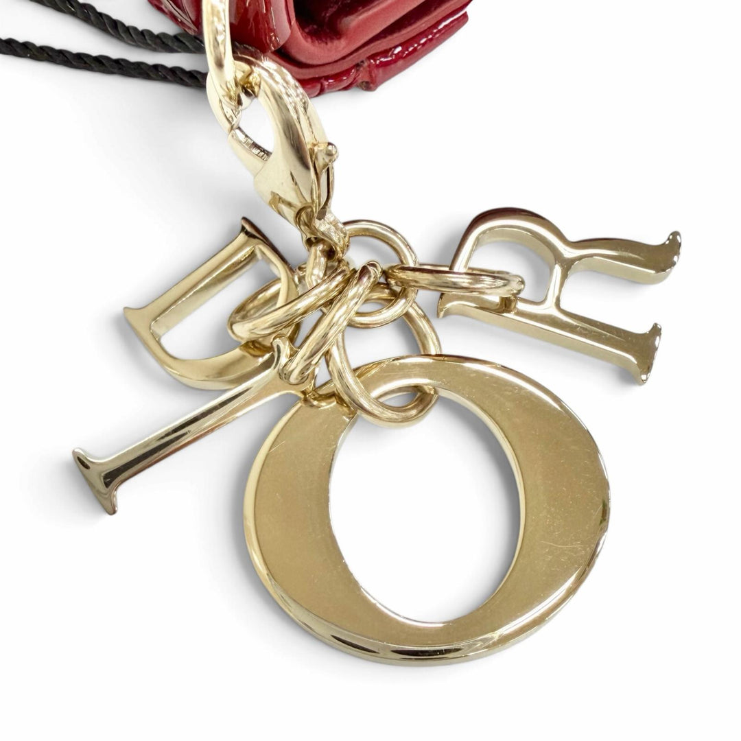 未使用品△Christian Dior クリスチャンディオール S0181OVRB レディディオール ロータスウォレット パテントレザー カナージュ 現行品