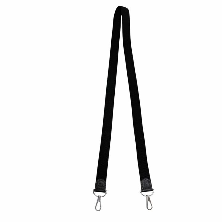 美品☆HERMES エルメス キャンバス シルバー金具 ガーデンパーティ用 ショルダーストラップ ブラック フランス製 レディース 保存袋付き