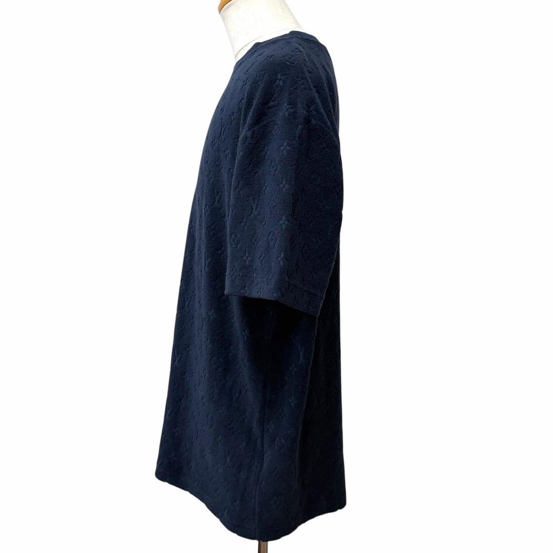 未使用品□LOUIS VUITTON ルイヴィトン 25AW 1AHWBB モノグラムフレンチテリー パイル地 半袖Ｔシャツ ネイビー XXL イタリア製 正規品