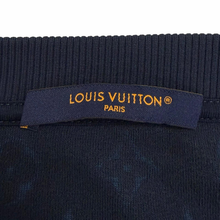 未使用品□LOUIS VUITTON ルイヴィトン 25AW 1AHWBB モノグラムフレンチテリー パイル地 半袖Ｔシャツ ネイビー XXL イタリア製 正規品