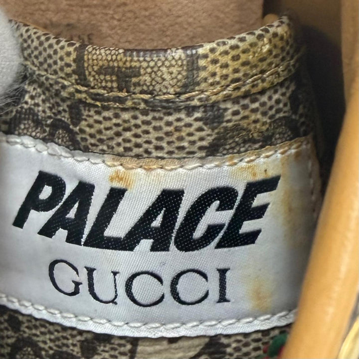極美品▼GUCCI Palace グッチ パレス 727939 ウェブライン GGスプリーム レースアップ ローカットスニーカー ブラウン系 ゴールド金具 7