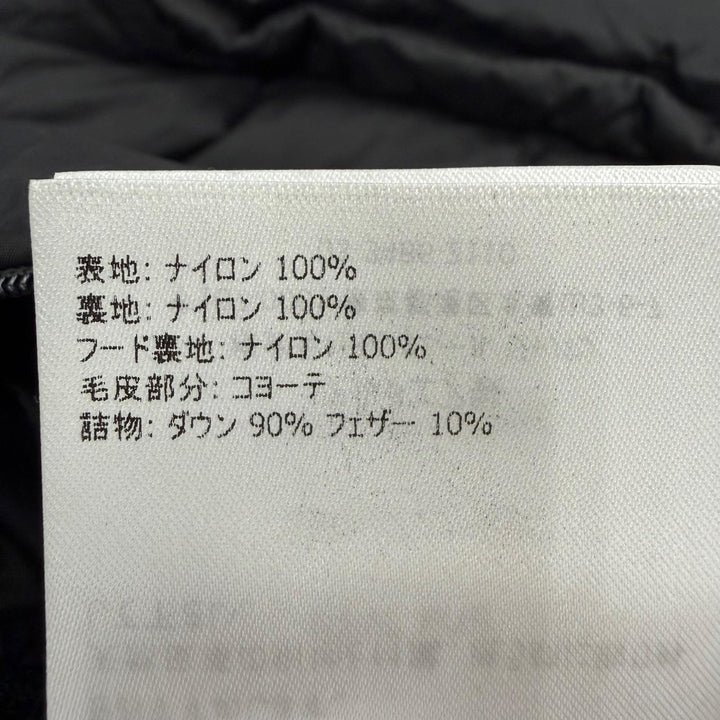 良品☆MONCLER モンクレール 19-20AW MARQUE ロゴワッペン・フード付 ダウンジャケット ブラック 3 正規品 ガーメント・ハンガー付き