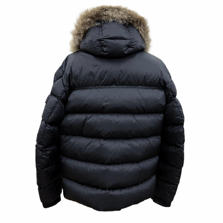 良品☆MONCLER モンクレール 19-20AW MARQUE ロゴワッペン・フード付 ダウンジャケット ブラック 3 正規品 ガーメント・ハンガー付き