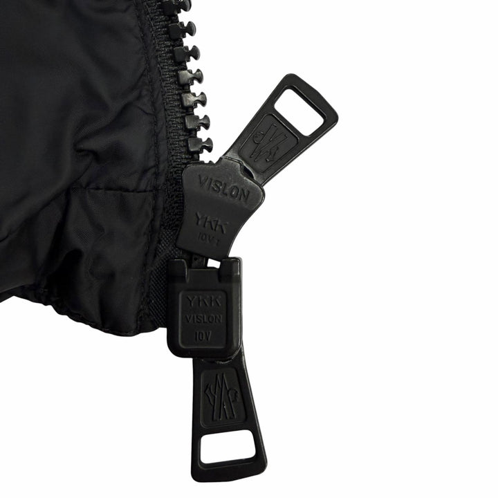 良品☆MONCLER モンクレール 19-20AW MARQUE ロゴワッペン・フード付 ダウンジャケット ブラック 3 正規品 ガーメント・ハンガー付き