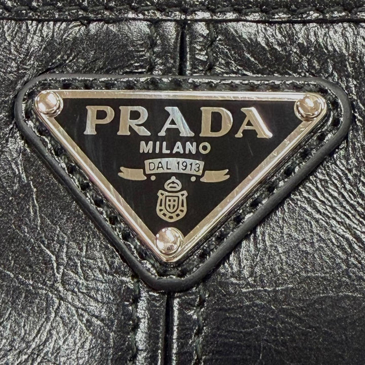 極美品▼PRADA プラダ 2ML059 ソフトルックスレザー トライアングルロゴ ラウンドファスナー ロングウォレット 長財布 定価151800円 箱付