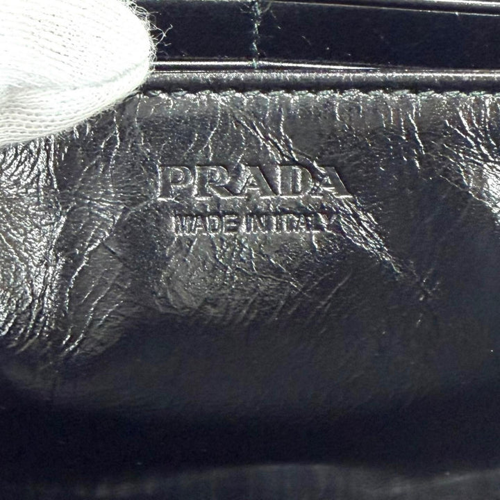 極美品▼PRADA プラダ 2ML059 ソフトルックスレザー トライアングルロゴ ラウンドファスナー ロングウォレット 長財布 定価151800円 箱付