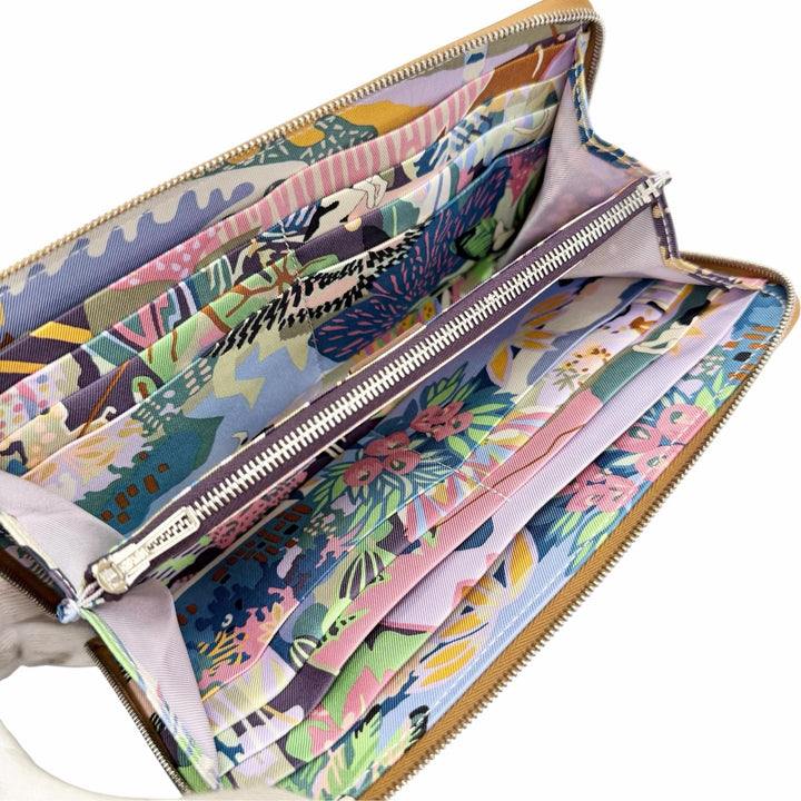 未使用品△HERMES エルメス アザップ ロング ヴォーエプソン ゴールド シルバー金具 シルクイン ラウンドファスナー 長財布 K刻印 仏製