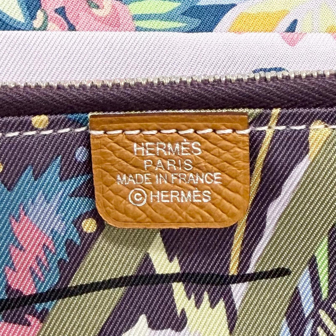 未使用品△HERMES エルメス アザップ ロング ヴォーエプソン ゴールド シルバー金具 シルクイン ラウンドファスナー 長財布 K刻印 仏製
