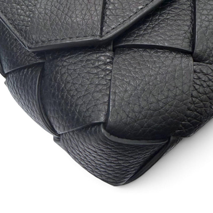 極美品▼BOTTEGAVENETA ボッテガヴェネタ 795637 ディアゴ グレインレザー イントレチャート ショルダーバッグ ブラック 定価467500円