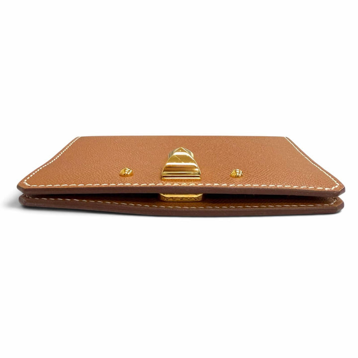 極美品△HERMES エルメス メドール カードケース ヴォーマダム ゴールド ゴールド金具 二つ折り パスケース 名刺入れ W刻印 フランス製