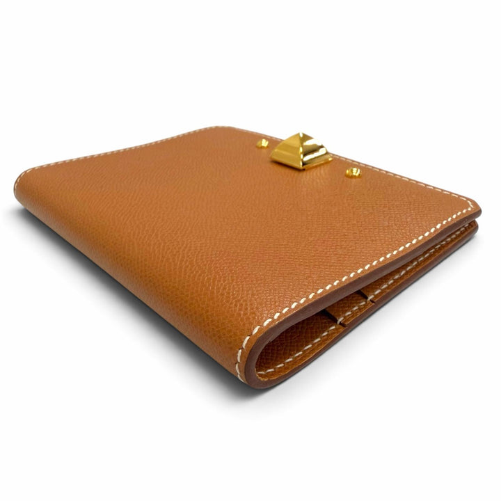 極美品△HERMES エルメス メドール カードケース ヴォーマダム ゴールド ゴールド金具 二つ折り パスケース 名刺入れ W刻印 フランス製