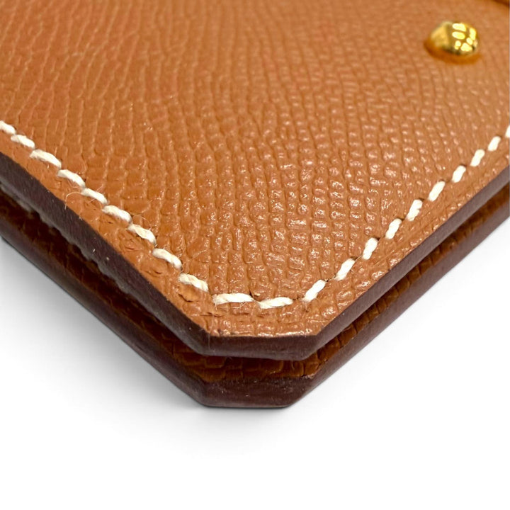 極美品△HERMES エルメス メドール カードケース ヴォーマダム ゴールド ゴールド金具 二つ折り パスケース 名刺入れ W刻印 フランス製