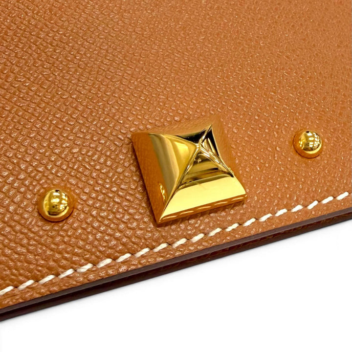 極美品△HERMES エルメス メドール カードケース ヴォーマダム ゴールド ゴールド金具 二つ折り パスケース 名刺入れ W刻印 フランス製