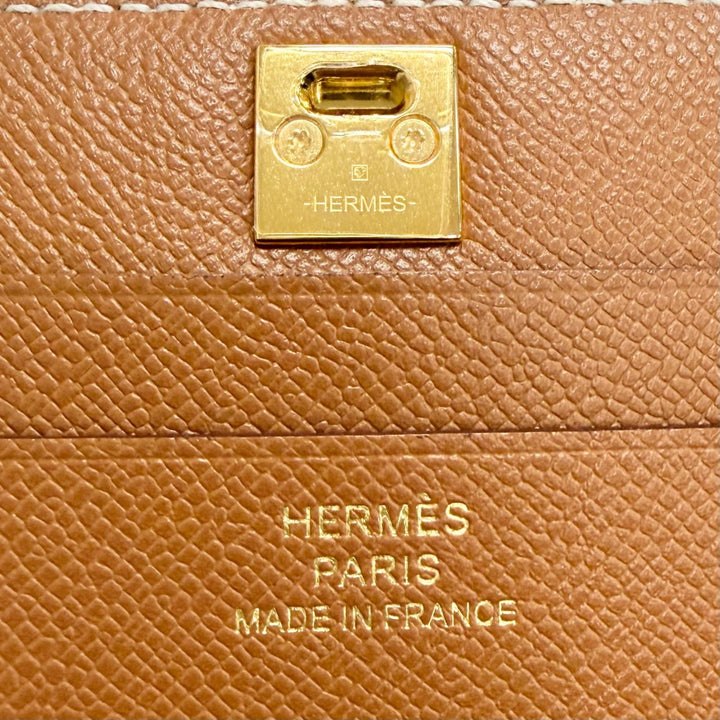 極美品△HERMES エルメス メドール カードケース ヴォーマダム ゴールド ゴールド金具 二つ折り パスケース 名刺入れ W刻印 フランス製