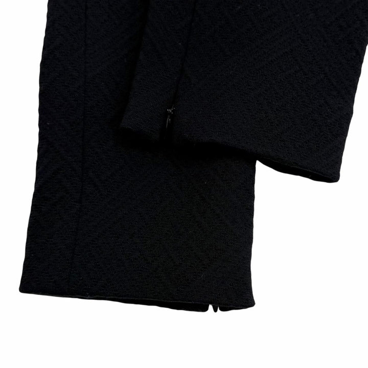 極美品★CHANEL シャネル 23B P75495V67253 ココマーク ラインストーン付ボタン ウール パンツ ブラック 36 伊製 正規品 レディース