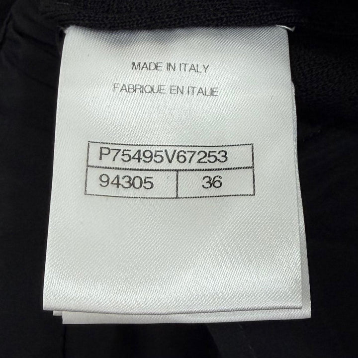 極美品★CHANEL シャネル 23B P75495V67253 ココマーク ラインストーン付ボタン ウール パンツ ブラック 36 伊製 正規品 レディース
