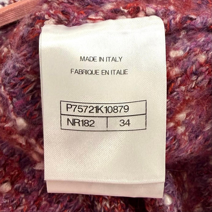 極美品★CHANEL シャネル 23B P75721K10879 カシミヤ アルパカ混 ココマーク 台形 ツイードスカート マルチ 34 伊製 正規品 保存袋付き