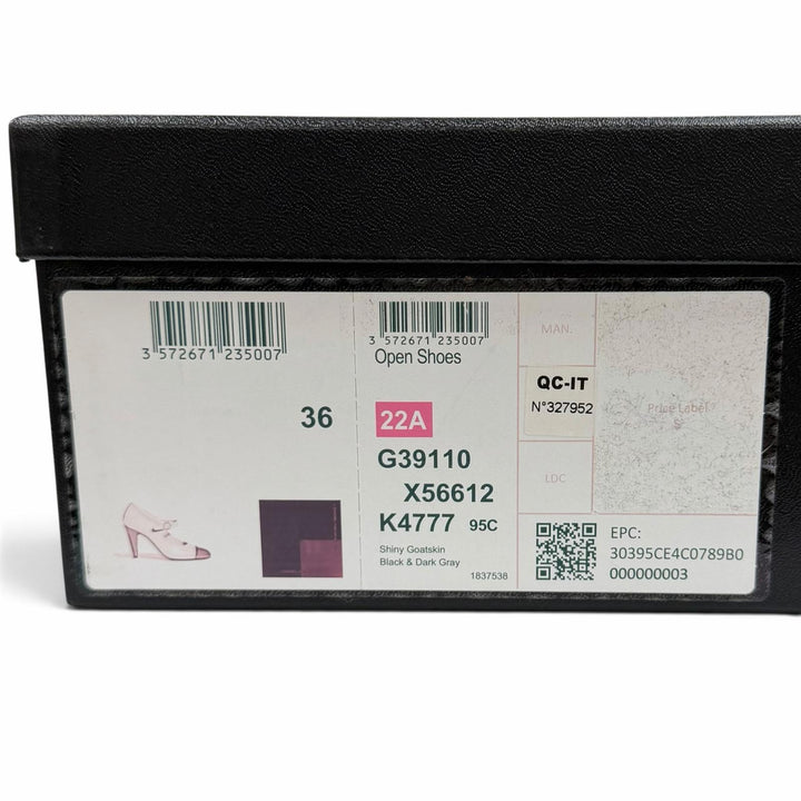 未使用品★CHANEL シャネル 22A G39110 ココマーク ベルトデザイン レザー パンプス ブラック 36 イタリア製 レディース 箱・保存袋付き