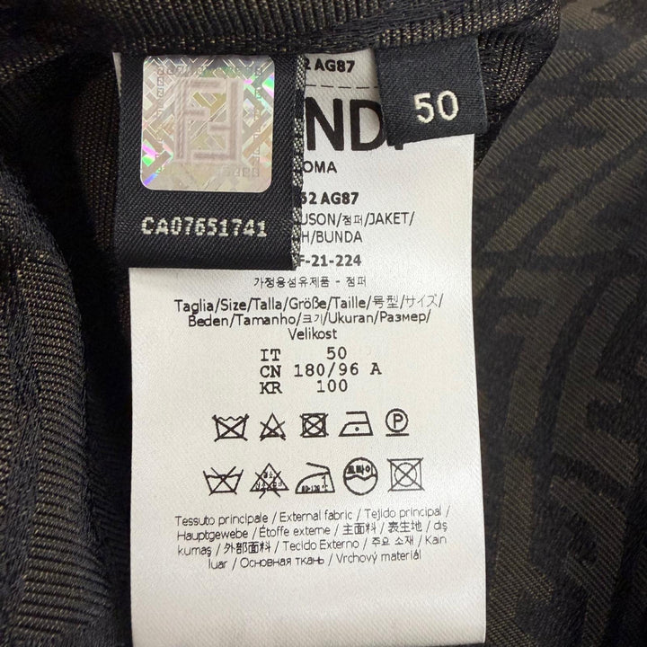 極美品□FENDI フェンディ FW1062 FFヴァーティゴ 2WAY デタッチャブルジャケット ブルゾン ベージュ 50 イタリア製 正規品 メンズ