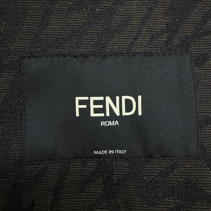 極美品□FENDI フェンディ FW1062 FFヴァーティゴ 2WAY デタッチャブルジャケット ブルゾン ベージュ 50 イタリア製 正規品 メンズ