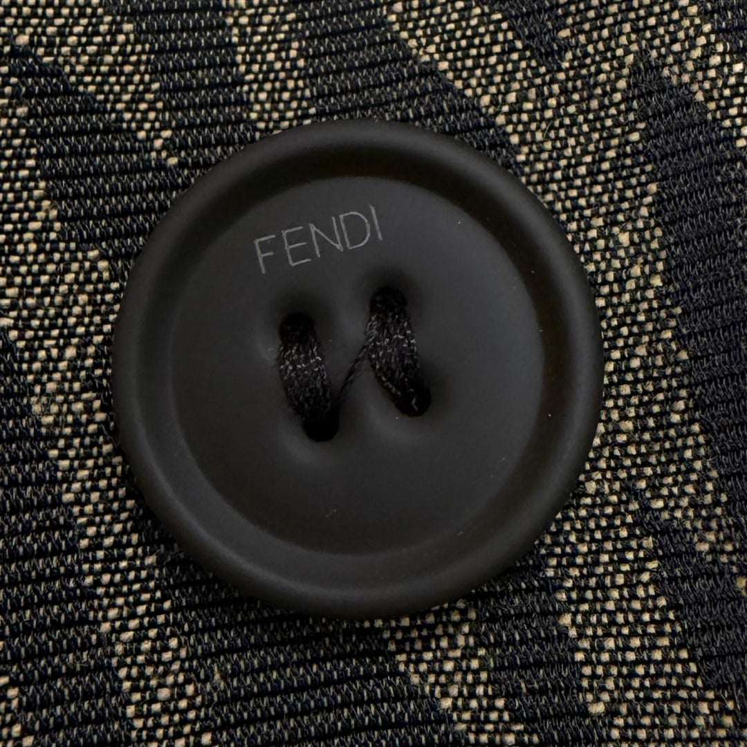 極美品□FENDI フェンディ FW1062 FFヴァーティゴ 2WAY デタッチャブルジャケット ブルゾン ベージュ 50 イタリア製 正規品 メンズ