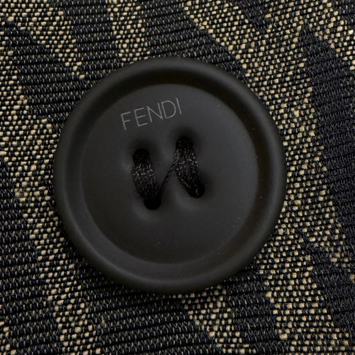 極美品□FENDI フェンディ FW1062 FFヴァーティゴ 2WAY デタッチャブルジャケット ブルゾン ベージュ 50 イタリア製 正規品 メンズ