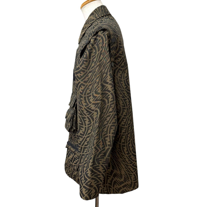 極美品□FENDI フェンディ FW1062 FFヴァーティゴ 2WAY デタッチャブルジャケット ブルゾン ベージュ 50 イタリア製 正規品 メンズ