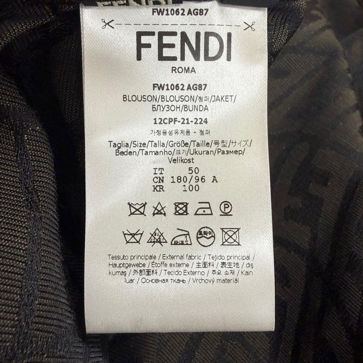 極美品□FENDI フェンディ FW1062 FFヴァーティゴ 2WAY デタッチャブルジャケット ブルゾン ベージュ 50 イタリア製 正規品 メンズ